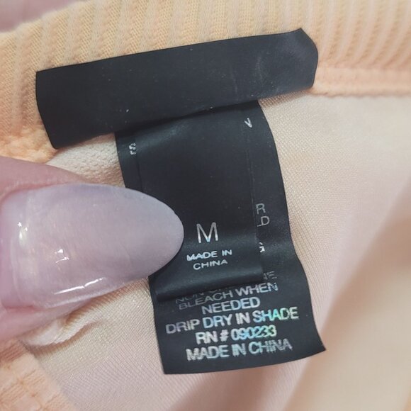 Peach Ribbed Triangle Bralette Adjustable Straps Size M - Picture 2 of 6